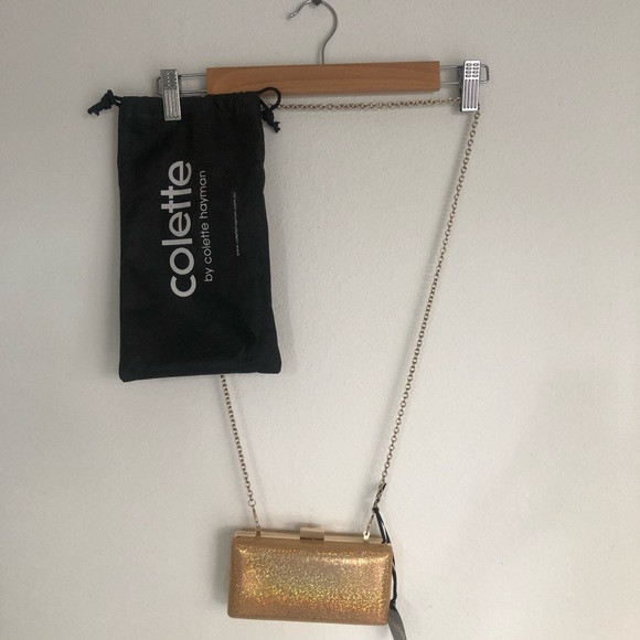 NWT | Colette | Gold Sparkly Clutch Bag - Picture 3 of 5